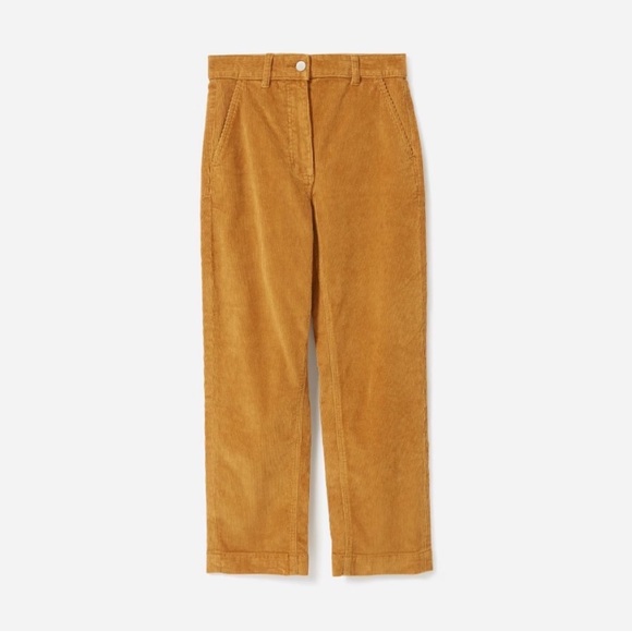 Everlane Corduroy Straight Leg Crop Pant Golden Brown Size 0 - Picture 14 of 15